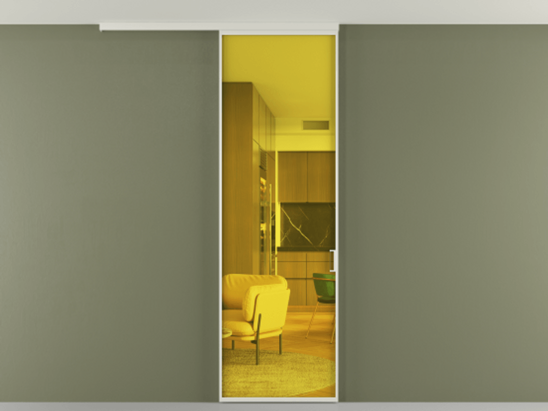 Перегородка Formato вдоль стены на потолок одностворчатая #VENDORCODE# #FURNISH# #GLASS# Цена #PRICE# #CURRENCY# | Volhovec