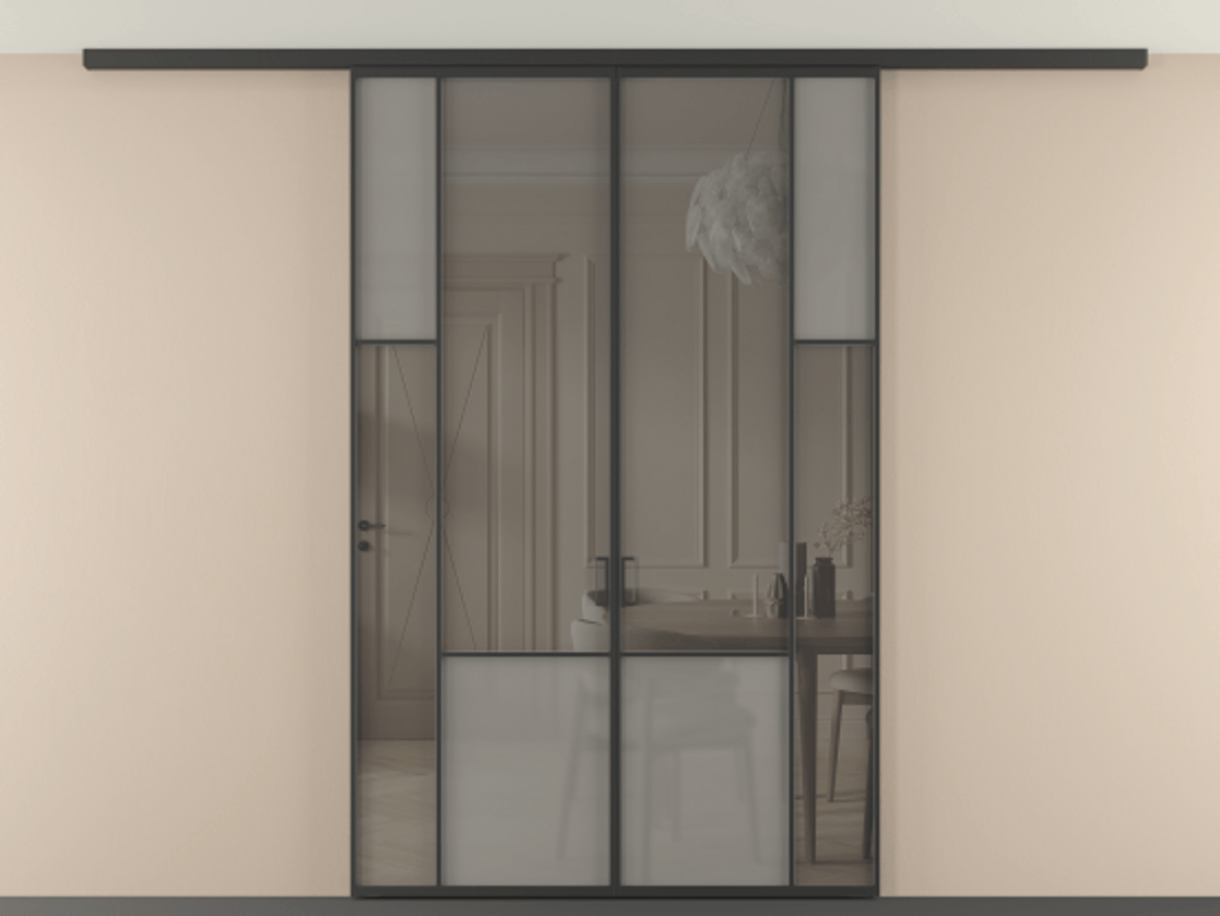 Перегородка Mosaic вдоль стены на потолок двустворчатая #VENDORCODE# #FURNISH# #GLASS# Цена #PRICE# #CURRENCY# | Volhovec