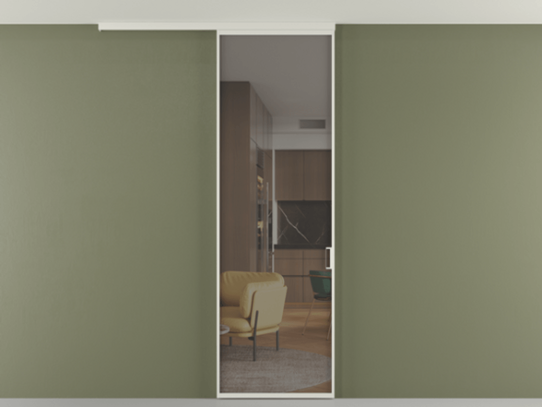 Перегородка Formato вдоль стены на потолок одностворчатая #VENDORCODE# #FURNISH# #GLASS# Цена #PRICE# #CURRENCY# | Volhovec