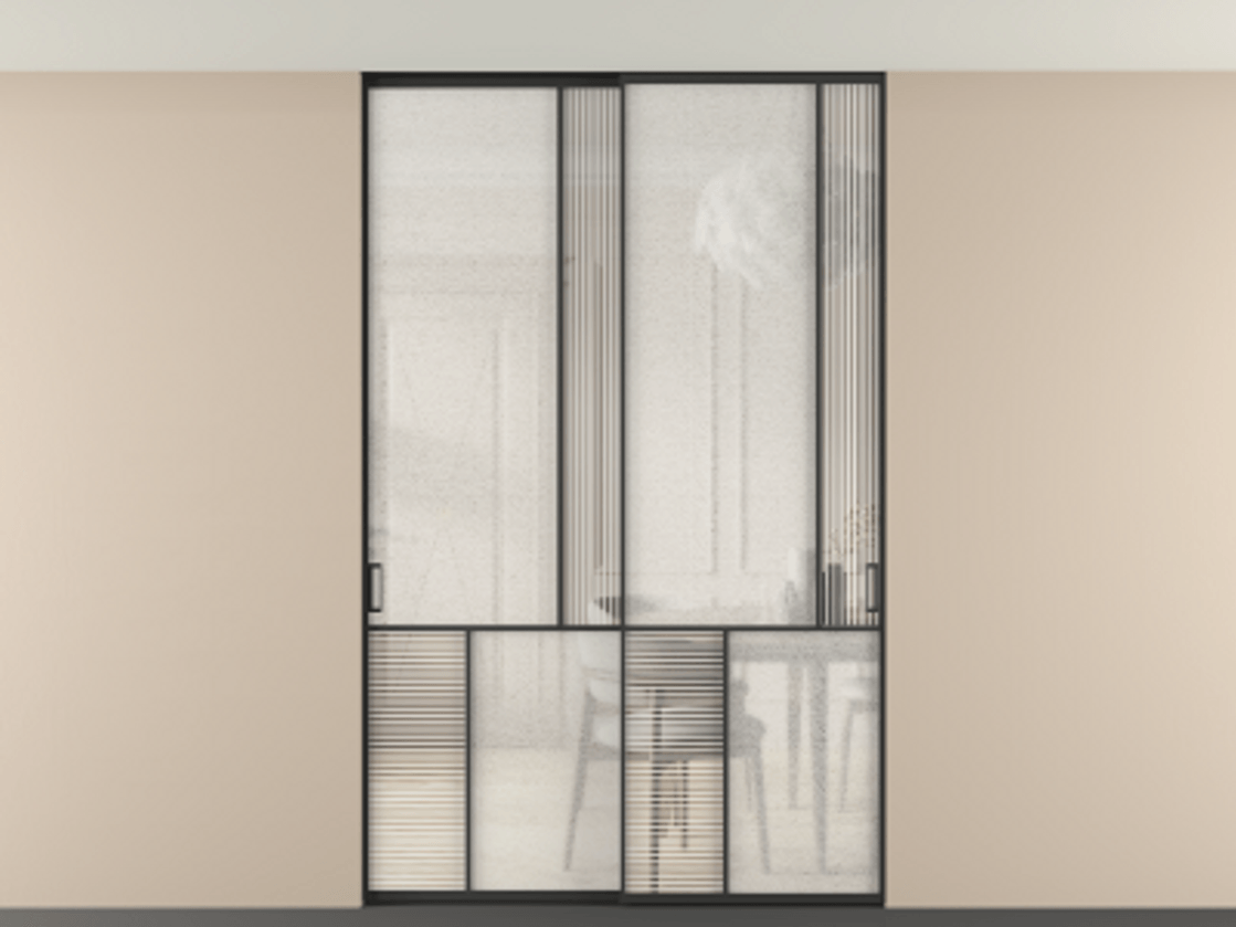 Перегородка Mosaic внутри проема двустворчатая в потолок #VENDORCODE# #FURNISH# #GLASS# Цена #PRICE# #CURRENCY# | Volhovec