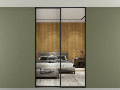 Алюминевая перегородка p2_01 Зеркало триплекс ЧЕР. Цвет Алюминий Черный. Материал Алюминий. Коллекция Перегородка Formato внутри проёма двустворчатая со скрытым креплением в потолок. Фото. Алюминевая перегородка p2_01 Зеркало триплекс ЧЕР. Цвет Алюминий Черный. Материал Алюминий. Коллекция Перегородка Formato внутри проёма двустворчатая со скрытым креплением в потолок. Картинка.