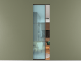 Алюминевая перегородка АЛПР 040.03 ААН САТ ГОЛ. Цвет Алюминий антрацит. Материал Алюминий в эмали. Коллекция Перегородка Formato скрытый пенал 1 створка. Картинка.