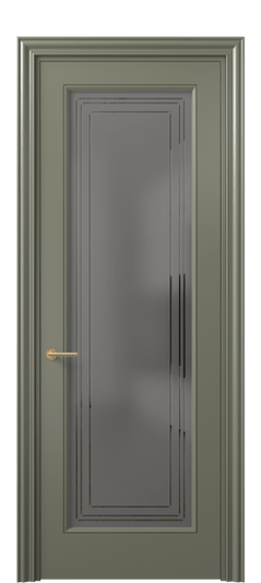 Дверь межкомнатная 8400 МОТ Серый сатин с гравировкой. Цвет Матовый оливковый тёмный. Материал Гладкая эмаль. Коллекция Mascot. Картинка.