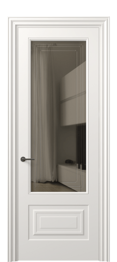 Дверь межкомнатная 8442 МПБЛ БР ГРА. Цвет Матовый пудровый белый. Материал Гладкая эмаль. Коллекция Mascot. Картинка.