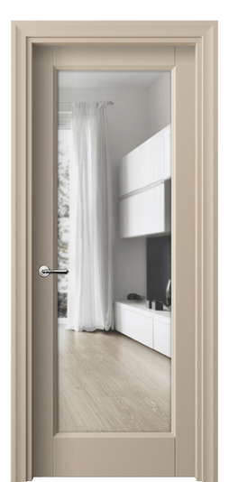 Дверь межкомнатная 1402 ПЭСК ПРОЗ. Цвет ПЭТ серо-коричневый . Материал ПЭТ. Коллекция Galant. Картинка.