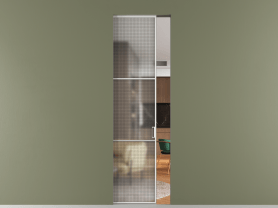 Алюминевая перегородка АЛПР 040.03 АБЛ MS. Цвет Алюминий белоснежный. Материал Алюминий в эмали. Коллекция Перегородка Formato скрытый пенал 1 створка. Картинка.