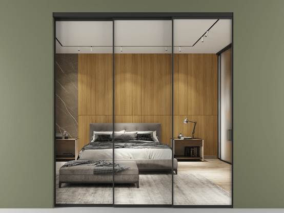 Алюминевая перегородка vn3_01 Зеркало триплекс ЧЕР. Цвет Алюминий Черный. Материал Алюминий. Коллекция Перегородка Формато внутри проёма 3 створки с синхронным механизмом. Фото. Алюминевая перегородка vn3_01 Зеркало триплекс ЧЕР. Цвет Алюминий Черный. Материал Алюминий. Коллекция Перегородка Формато внутри проёма 3 створки с синхронным механизмом. Картинка.