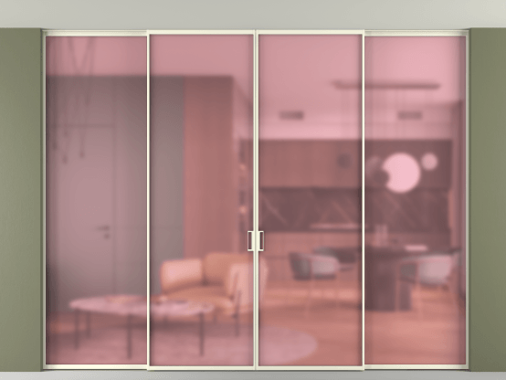 Алюминевая перегородка АЛПР 040.01_АМБ_САТ РОЗ_new. Цвет Алюминий молочно-белый. Материал Алюминий в эмали. Коллекция Перегородка Formato внутри проёма скрытое крепление в потолок 4 створки. Фото. Алюминевая перегородка АЛПР 040.01_АМБ_САТ РОЗ_new. Цвет Алюминий молочно-белый. Материал Алюминий в эмали. Коллекция Перегородка Formato внутри проёма скрытое крепление в потолок 4 створки. Картинка.