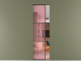 Алюминевая перегородка АЛПР 040.03 ААН САТ РОЗ. Цвет Алюминий антрацит. Материал Алюминий в эмали. Коллекция Перегородка Formato скрытый пенал 1 створка. Картинка.