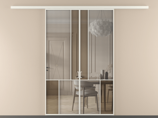 Алюминевая перегородка vd2_1 БЕЛ. Цвет Алюминий Белый. Материал Алюминий. Коллекция Перегородка Mosaic вдоль стены двустворчатая. Фото. Алюминевая перегородка vd2_1 БЕЛ. Цвет Алюминий Белый. Материал Алюминий. Коллекция Перегородка Mosaic вдоль стены двустворчатая. Картинка.