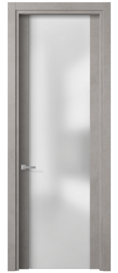 Дверь межкомнатная 4114 ЛСЕ САТ. Цвет Леон серебро. Материал Teknofoil Ламинатин. Коллекция Planum. Картинка.