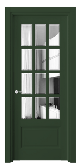 Дверь межкомнатная 6313 Хромовый зелёный RAL 6020. Цвет RAL. Материал Массив бука эмаль. Коллекция Toscana Grigliato. Картинка.