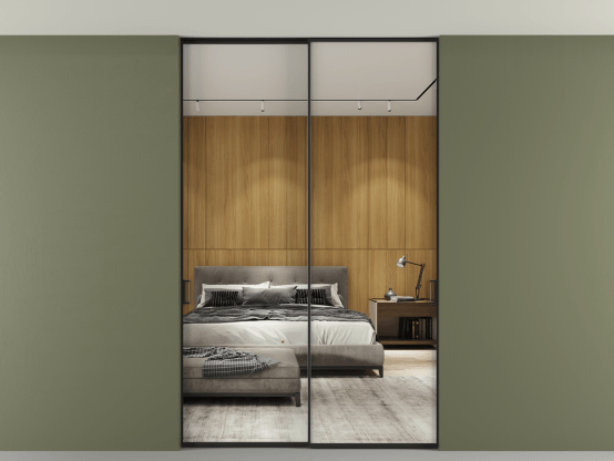 Алюминевая перегородка p2_01 Зеркало триплекс ЧЕР. Цвет Алюминий Черный. Материал Алюминий. Коллекция Перегородка Formato внутри проёма двустворчатая со скрытым креплением в потолок. Фото. Алюминевая перегородка p2_01 Зеркало триплекс ЧЕР. Цвет Алюминий Черный. Материал Алюминий. Коллекция Перегородка Formato внутри проёма двустворчатая со скрытым креплением в потолок. Картинка.