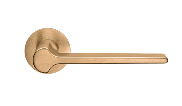 Ручки для дверей Ручка дверная Гинкго. Цвет Матовое золото PVD. Коллекция Гинкго. Картинка.