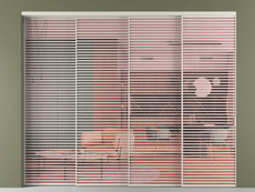 Перегородка Formato внутри проёма 4 створки с синхронным механизмом