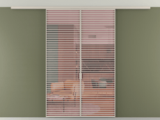 Перегородка Formato вдоль стены на потолок 2 створки