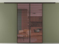 Перегородка Formato вдоль стены на потолок 2 створки