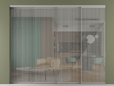 Перегородка Formato внутри проёма 4 створки с синхронным механизмом