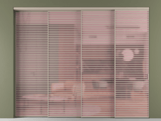 Перегородка Formato внутри проёма 4 створки с синхронным механизмом