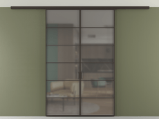 Перегородка Formato вдоль стены на потолок 2 створки