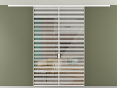 Перегородка Formato вдоль стены на потолок 2 створки