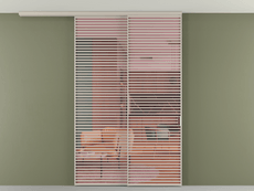 Перегородка Formato вдоль стены на потолок 2 створки с синхронным механизмом