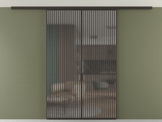 Перегородка Formato вдоль стены на потолок 2 створки