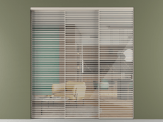 Перегородка Formato внутри проёма 3 створки с синхронным механизмом