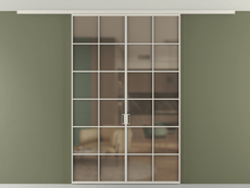 Перегородка Formato вдоль стены на потолок двустворчатая