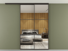 Перегородка Formato вдоль стены на потолок 2 створки с синхронным механизмом