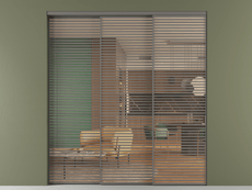 Перегородка Formato внутри проёма 3 створки с синхронным механизмом