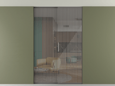 Перегородка Formato внутри проёма скрытое крепление в потолок 2 створки