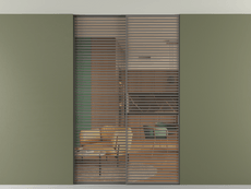 Перегородка Formato внутри проёма скрытое крепление в потолок 2 створки