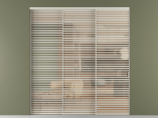 Перегородка Formato внутри проёма 3 створки с синхронным механизмом