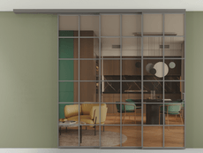 Перегородка Formato вдоль стены на потолок телескопик синхро 3