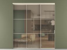 Перегородка Formato внутри проёма 3 створки с синхронным механизмом