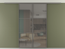 Перегородка Formato вдоль стены на потолок двустворчатая