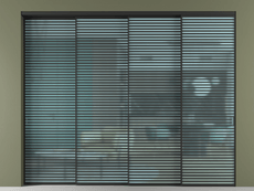 Перегородка Formato внутри проёма 4 створки с синхронным механизмом