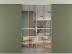 Перегородка Formato внутри проёма скрытое крепление в потолок 2 створки