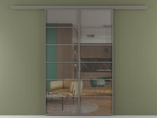 Перегородка Formato вдоль стены двустворчатая