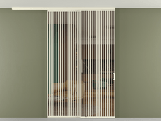 Перегородка Formato вдоль стены на потолок 2 створки с синхронным механизмом