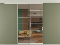 Перегородка Formato вдоль стены на потолок 2 створки с синхронным механизмом