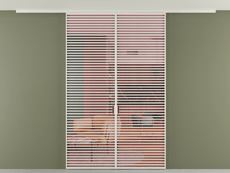 Перегородка Formato вдоль стены на потолок 2 створки