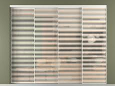 Перегородка Formato внутри проёма 4 створки с синхронным механизмом