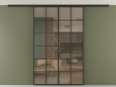 Перегородка Formato вдоль стены на потолок 2 створки