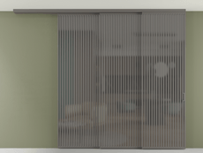 Перегородка Formato вдоль стены на потолок 3 створки с синхронным механизмом