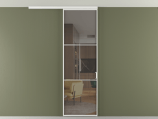 Перегородка Formato вдоль стены на потолок 1 створка