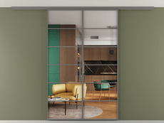 Перегородка Формато вдоль стены на потолок 2 створки