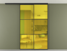 Перегородка Formato вдоль стены на потолок 2 створки с синхронным механизмом