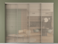 Перегородка Formato внутри проёма 4 створки с синхронным механизмом